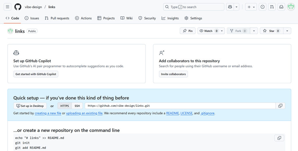 GitHubでリポジトリを作成する方法 ステップ7:リポジトリが作成できました
